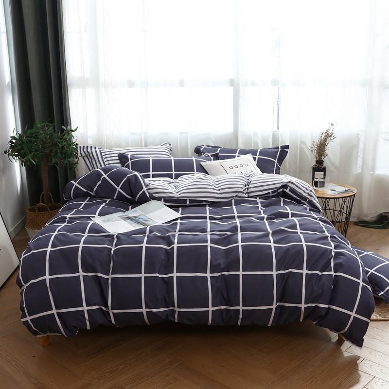 Double Bed Plaid Quilt Cover M - Bed Sheet Microfiber ulasan dan harga