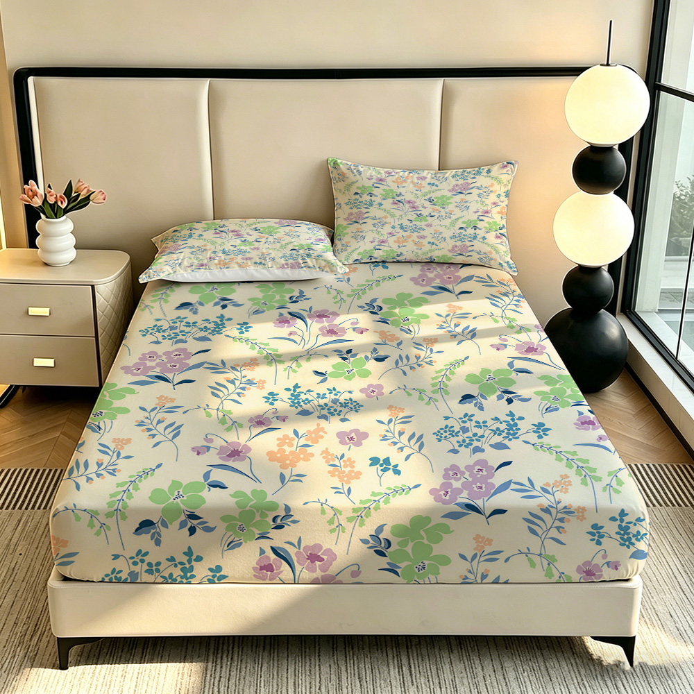 90G 3pcs Bedding Set 1 Fitted  - Bed Sheet Microfiber ulasan dan harga