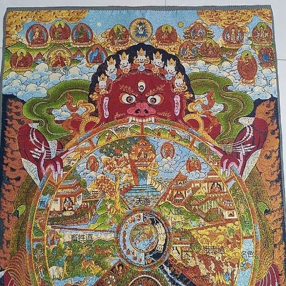 Buddhist Guardian Silk Paintin - Home Textiles China ulasan dan harga