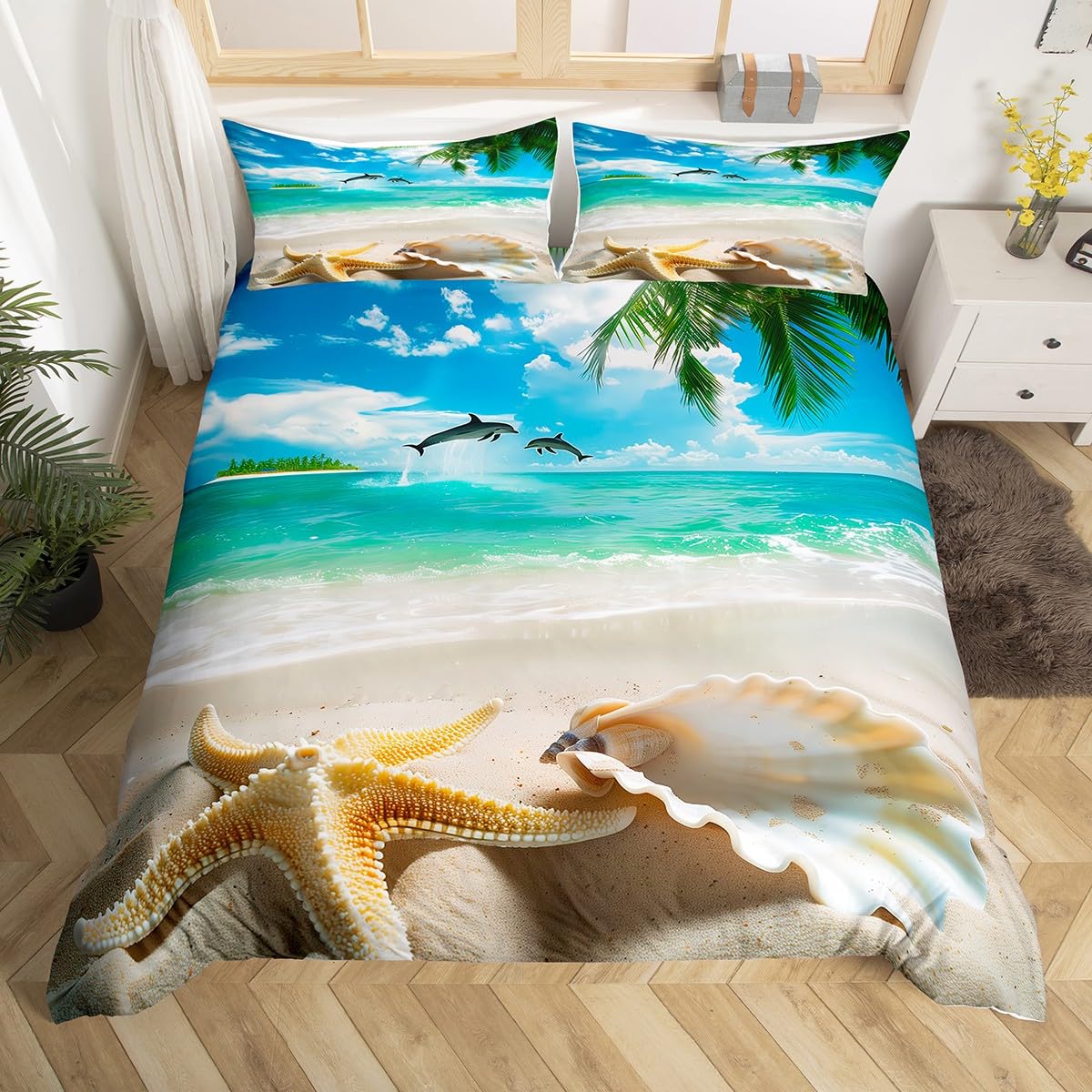 Beach Comforter Cover, Coastal - Bed Sheet Microfiber ulasan dan harga