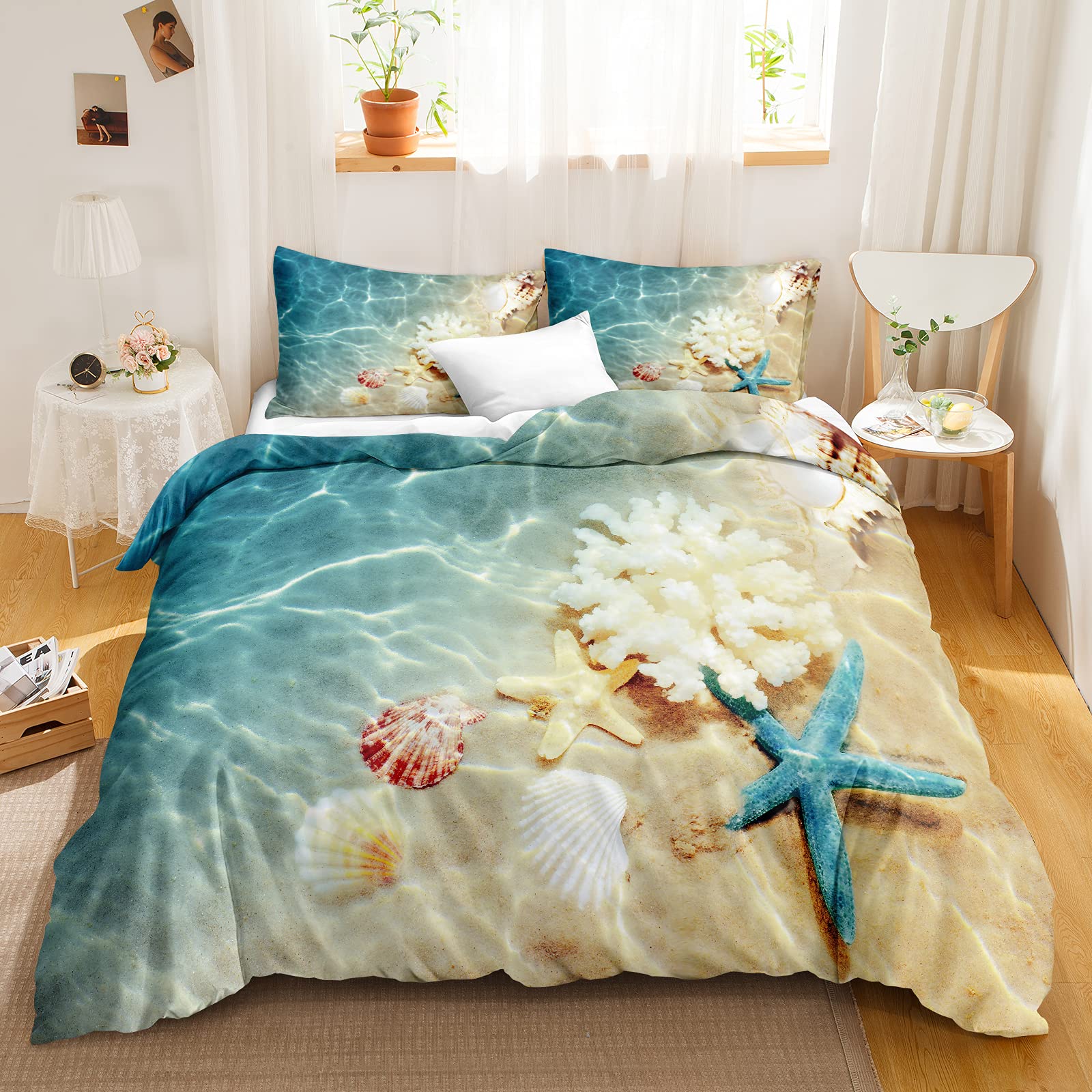 Beach Comforter Cover, Coastal - Bed Sheet Microfiber ulasan dan harga