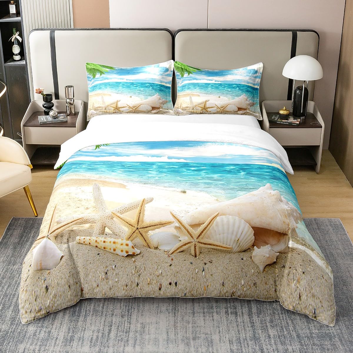 Beach Comforter Cover, Coastal - Bed Sheet Microfiber ulasan dan harga
