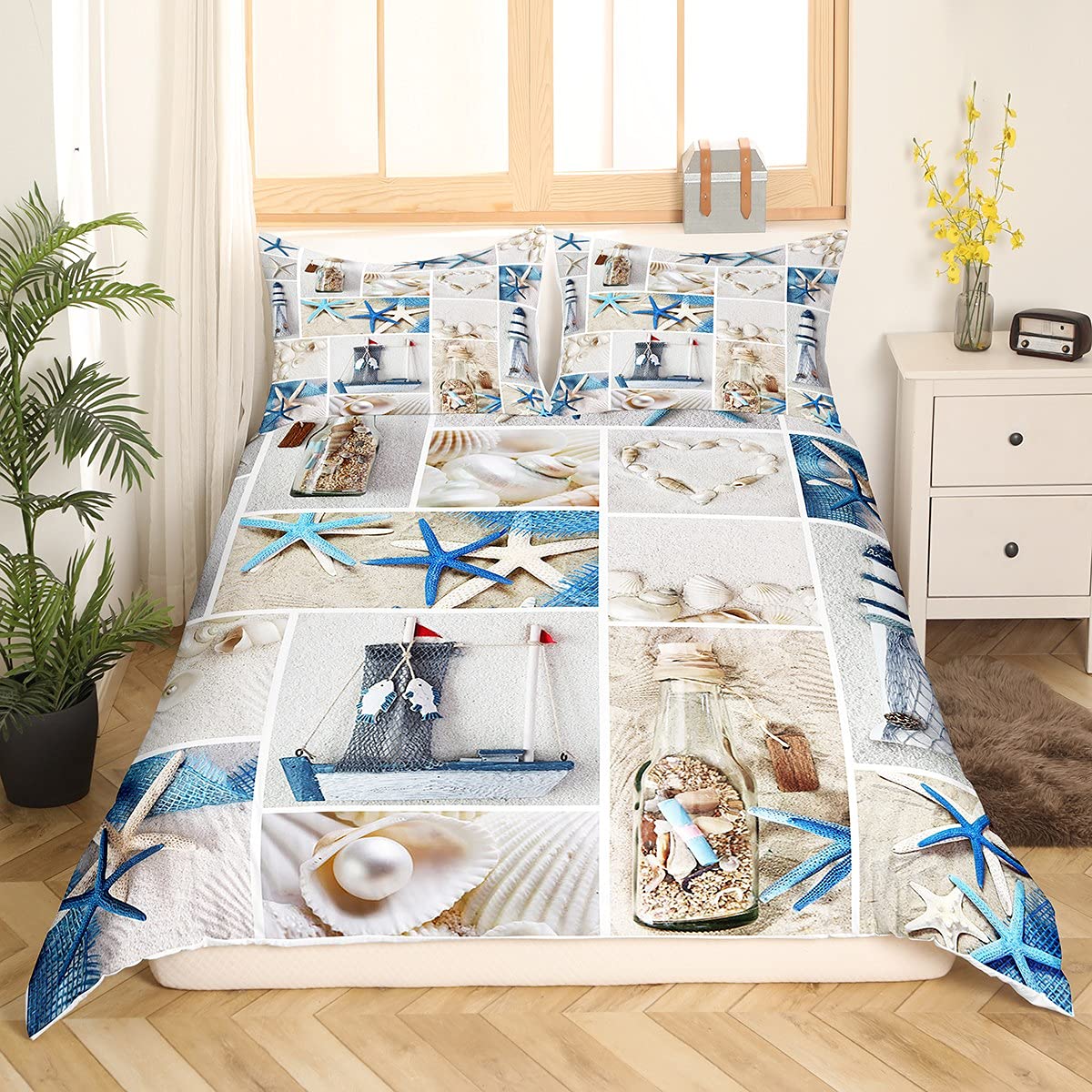 Beach Comforter Cover, Coastal - Bed Sheet Microfiber ulasan dan harga