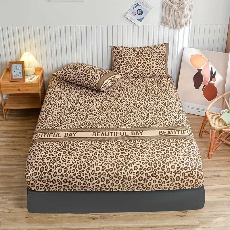 Vintage Leopard Print Fitted S - Bed Sheet Microfiber ulasan dan harga