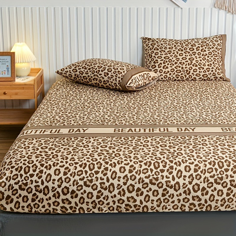 Vintage Leopard Print Fitted S - Bed Sheet Microfiber ulasan dan harga