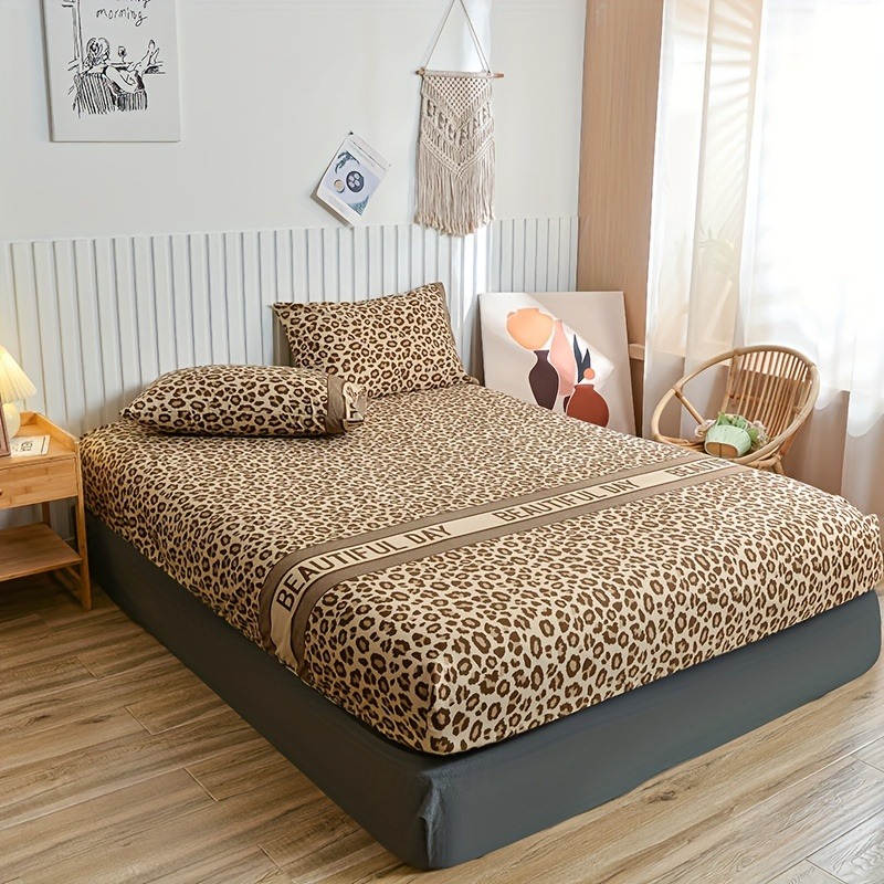 Vintage Leopard Print Fitted S - Bed Sheet Microfiber ulasan dan harga