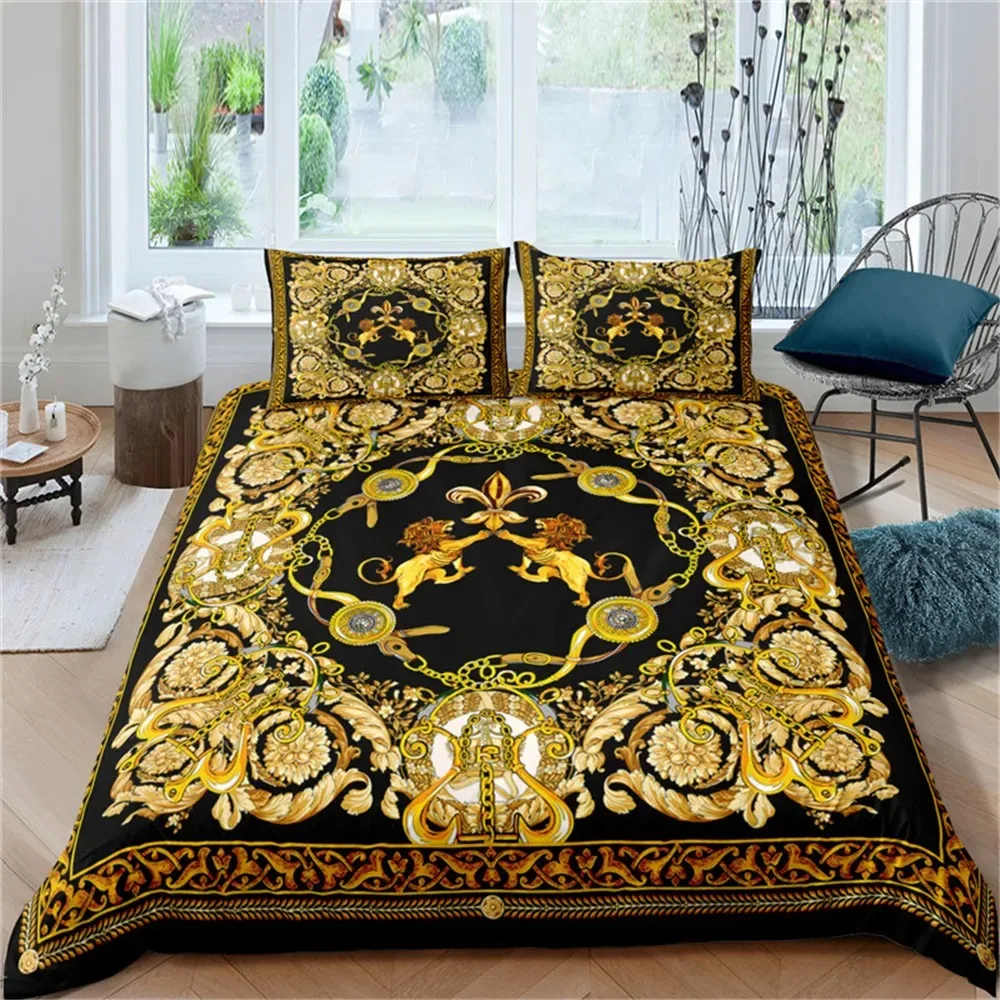 Baroque Modern Art 3D Golden L - Bed Sheet Microfiber ulasan dan harga