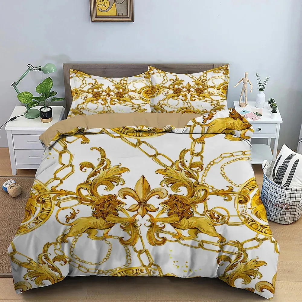 Baroque Modern Art 3D Golden L - Bed Sheet Microfiber ulasan dan harga