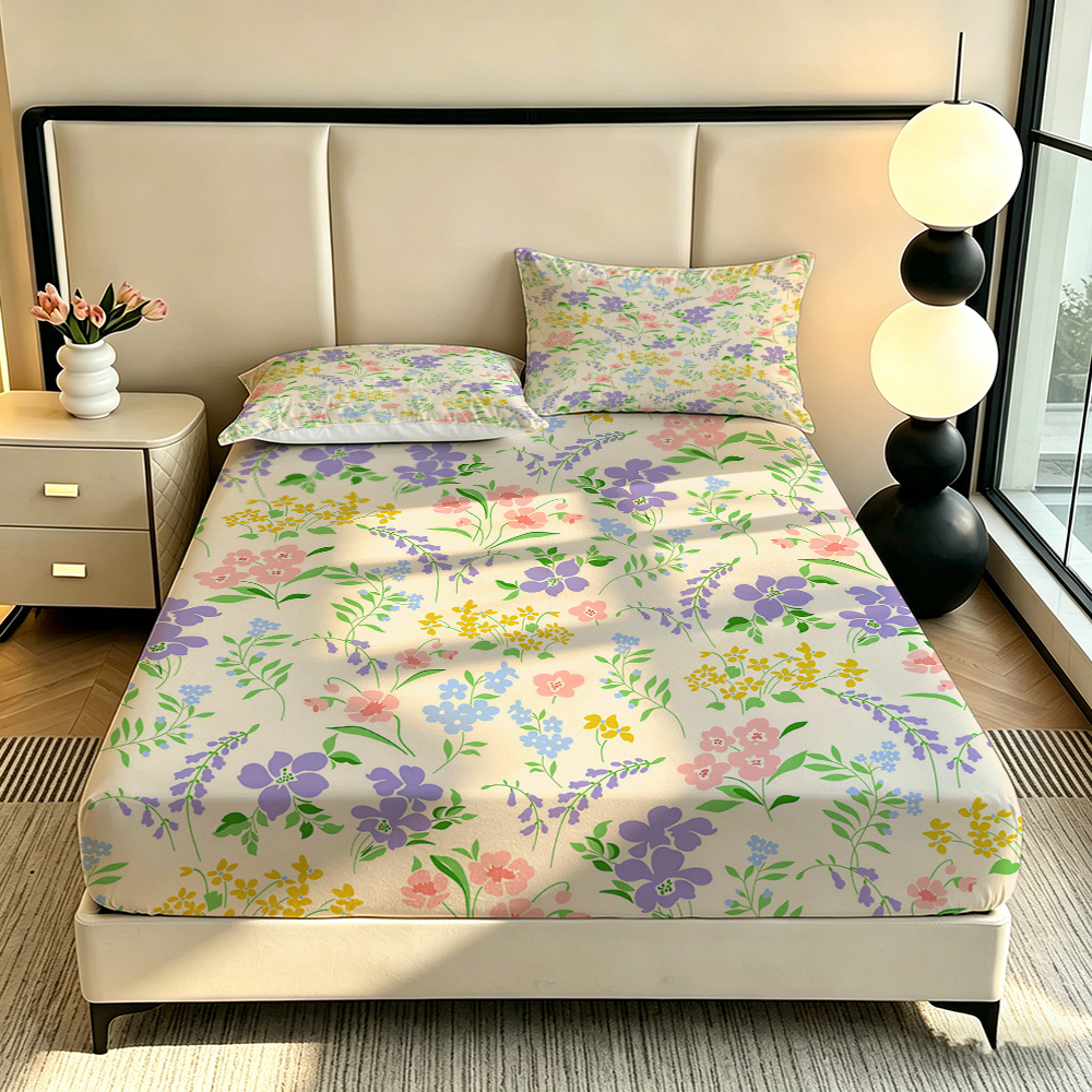 90G 3pcs Bedding Set 1 Fitted  - Bed Sheet Microfiber ulasan dan harga